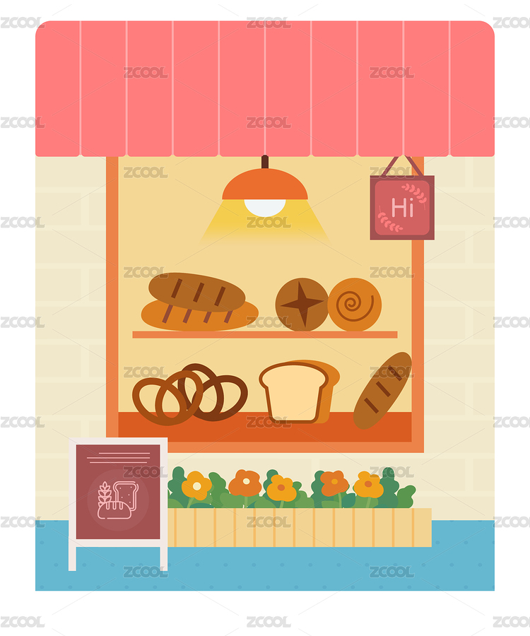 烘培店面門臉櫥窗商店陳列著各種面包甜品（主預(yù)覽-5476690） - 未分類 - 站酷設(shè)計師島嶼土原創(chuàng)素材 - 站酷ZCOOL