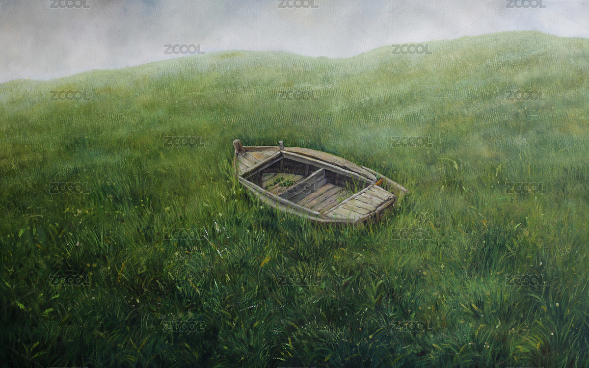 草原與小舟的油畫（主預(yù)覽-7369504） - 未分類 - 站酷設(shè)計(jì)師yuochen原創(chuàng)素材 - 站酷ZCOOL