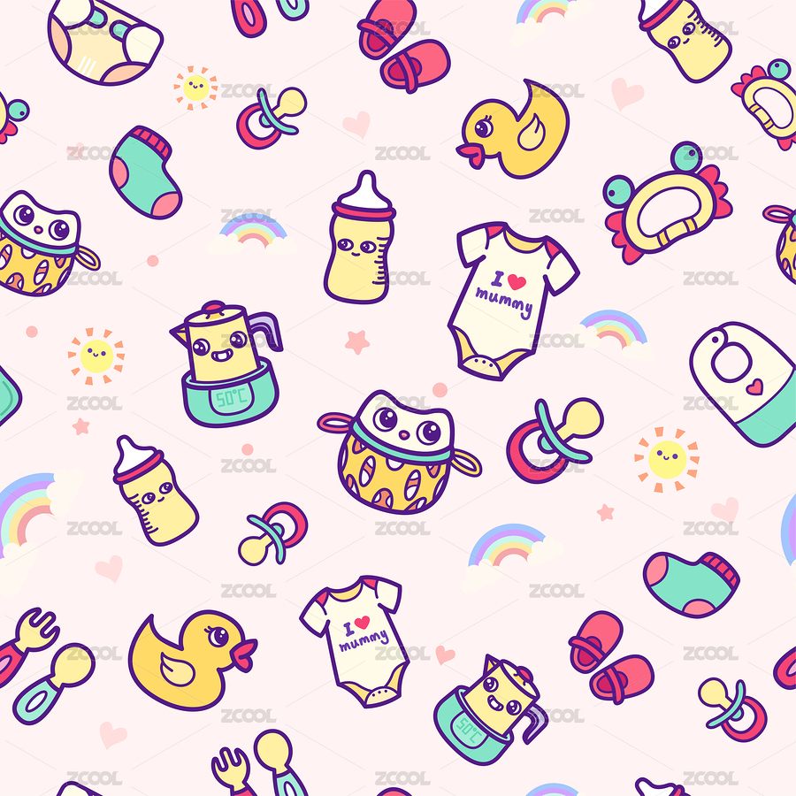 可愛(ài)寶寶用品圖案（主預(yù)覽-6032645） - 未分類 - 站酷設(shè)計(jì)師duoduoro原創(chuàng)素材 - 站酷ZCOOL