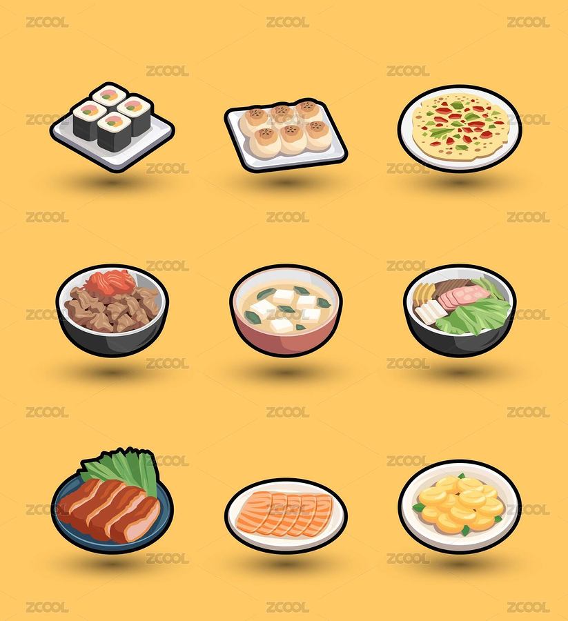 一組日本料理食物（主預覽-876957） - 未分類 - 站酷設計師leonshaw原創(chuàng)素材 - 站酷ZCOOL