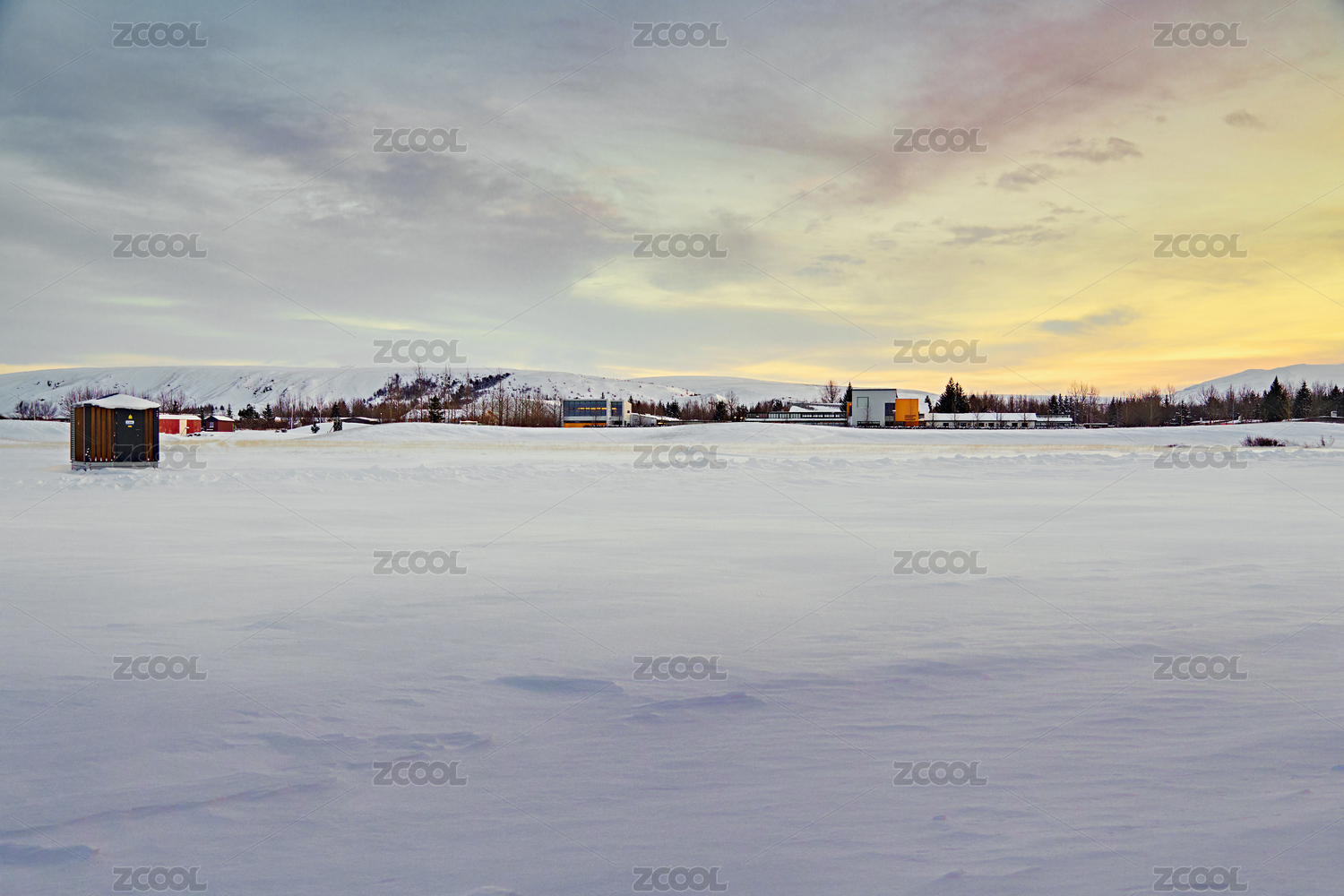 Snow desert winter landscape in Iceland