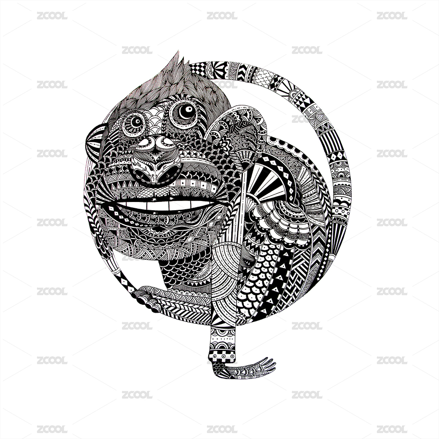 十二生肖之猴（主預(yù)覽-5448516） - 未分類 - 站酷設(shè)計(jì)師周小痘原創(chuàng)素材 - 站酷ZCOOL