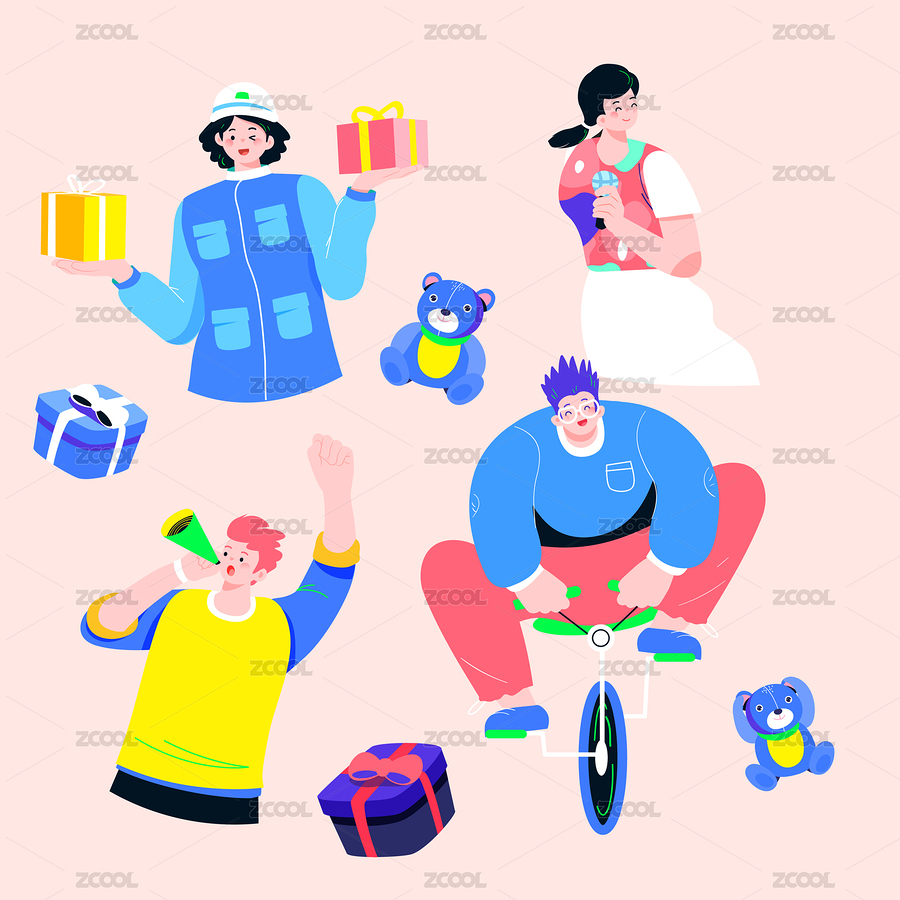 娛樂的人矢量插畫（主預(yù)覽-4872226） - 未分類 - 站酷設(shè)計師keeein原創(chuàng)素材 - 站酷ZCOOL