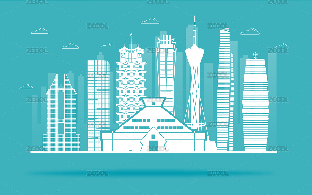 中国河南省郑州市城市天际线线描矢量插画（主预览-1942062） - 未分类 - 站酷设计师chuangmei2008原创素材 - 站酷ZCOOL