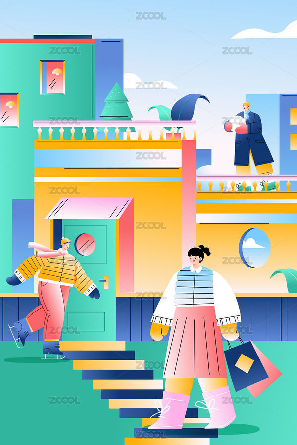 電商買房矢量插畫（主預覽-3394671） - 未分類 - 站酷設計師keeein原創(chuàng)素材 - 站酷ZCOOL