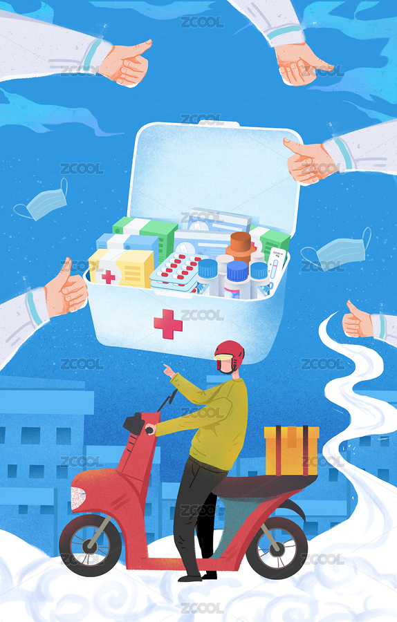 買藥快遞送貨上門全民居家隔離預(yù)防新冠居家（主預(yù)覽-1400886） - 未分類 - 站酷設(shè)計師果粒Life原創(chuàng)素材 - 站酷ZCOOL