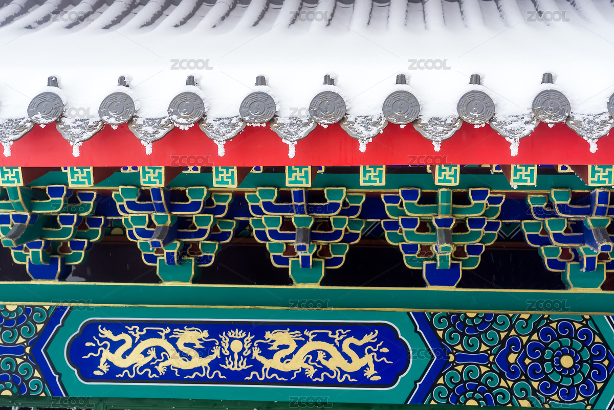 古建房檐雪彩繪龍傳統(tǒng)文化，冬天寒冷降溫（主預覽-9062672） - 未分類 - 站酷設計師哈哈80808原創(chuàng)素材 - 站酷ZCOOL
