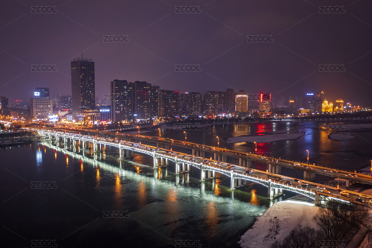 航拍吉林市松花江上夜色中的吉林大橋（主預(yù)覽-1003102） - 未分類(lèi) - 站酷設(shè)計(jì)師Sunshine4213原創(chuàng)素材 - 站酷ZCOOL