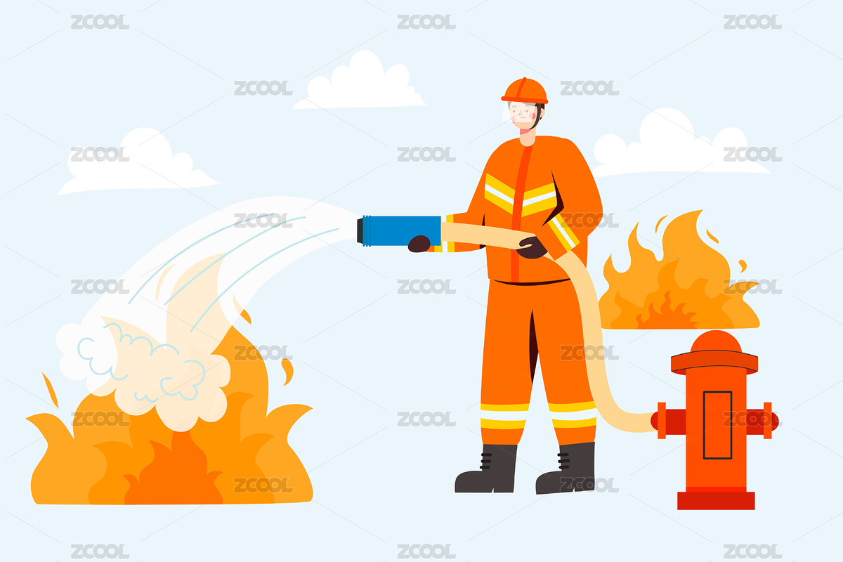 消防员灭火矢量插画（主预览-8319452） - 未分类 - 站酷设计师jingzheer原创素材 - 站酷ZCOOL