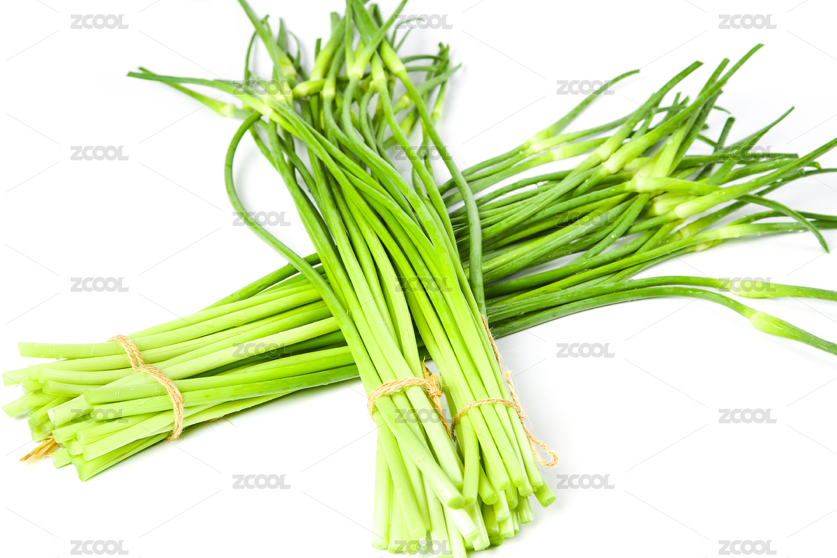 白底上摆放着农家自种新鲜蒜苔（主预览-6900329） - 未分类 - 站酷设计师PAOPAO摄影工作室原创素材 - 站酷ZCOOL