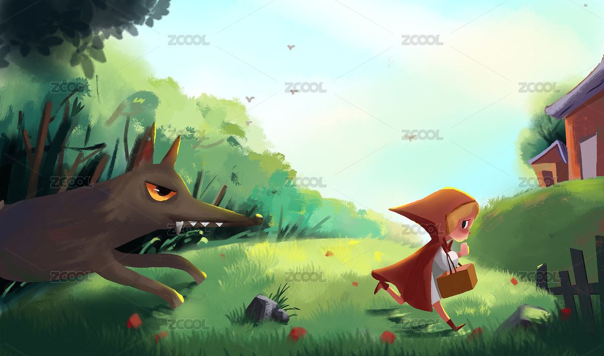 小紅帽與大灰狼（主預(yù)覽-3653474） - 未分類 - 站酷設(shè)計師番茄077原創(chuàng)素材 - 站酷ZCOOL