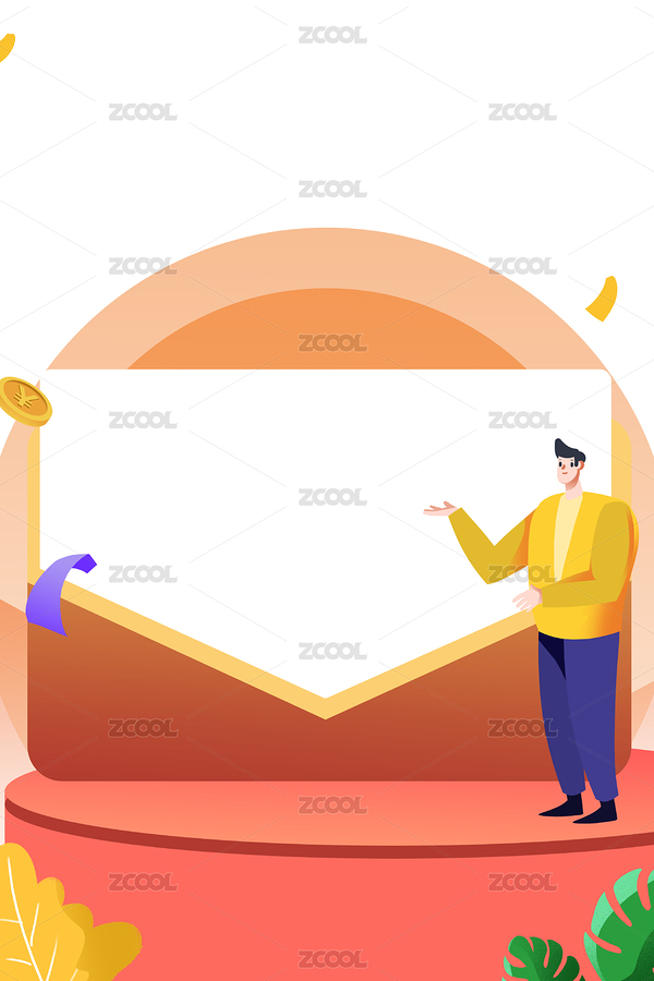 卡通手绘男子伸手介绍推广活动插画（主预览-237916） - 未分类 - 站酷设计师华仔DAOHUA原创素材 - 站酷ZCOOL