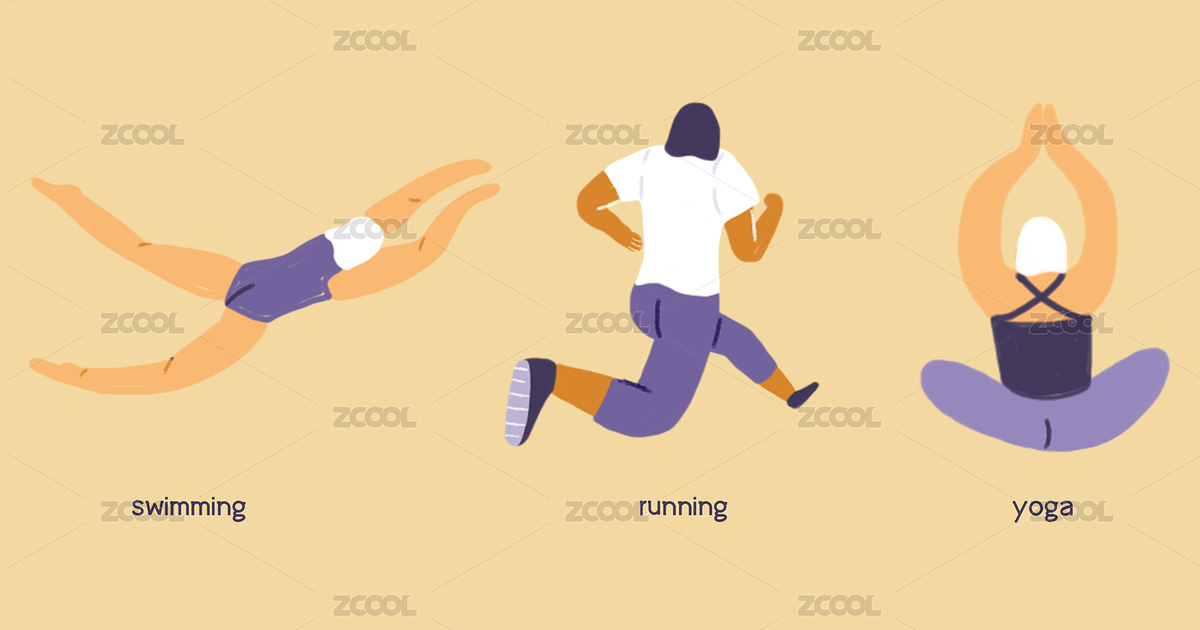 三個人在運動（主預覽-8954964） - 未分類 - 站酷設(shè)計師Kitty_LoveTravel原創(chuàng)素材 - 站酷ZCOOL