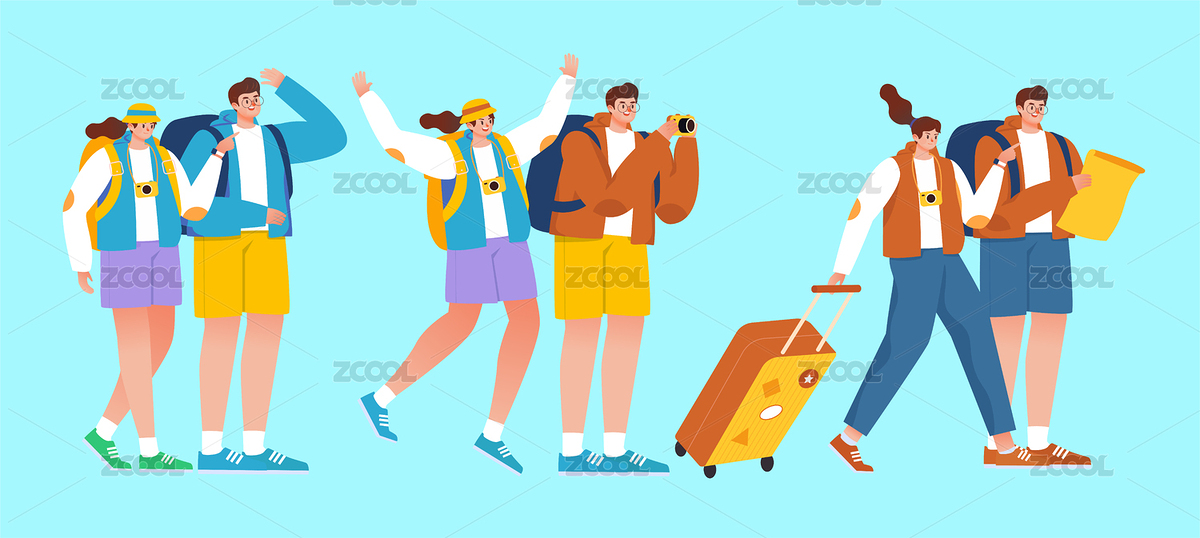 旅行情侶游客插畫（主預(yù)覽-8096461） - 未分類 - 站酷設(shè)計師速寫84原創(chuàng)素材 - 站酷ZCOOL