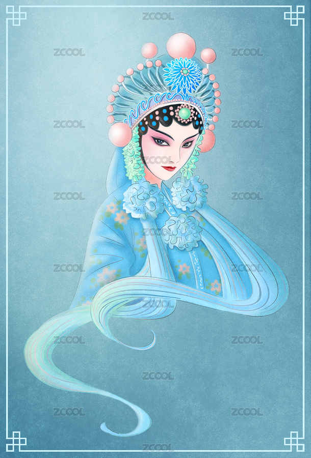 青蛇京剧国风半身像（主预览-4308962） - 未分类 - 站酷设计师岛山十七号原创素材 - 站酷ZCOOL