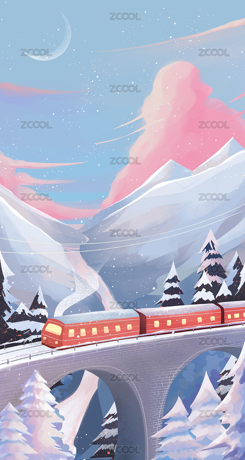 冬季雪景溫暖手繪插畫（主預(yù)覽-7445918） - 未分類 - 站酷設(shè)計(jì)師suzyhai原創(chuàng)素材 - 站酷ZCOOL