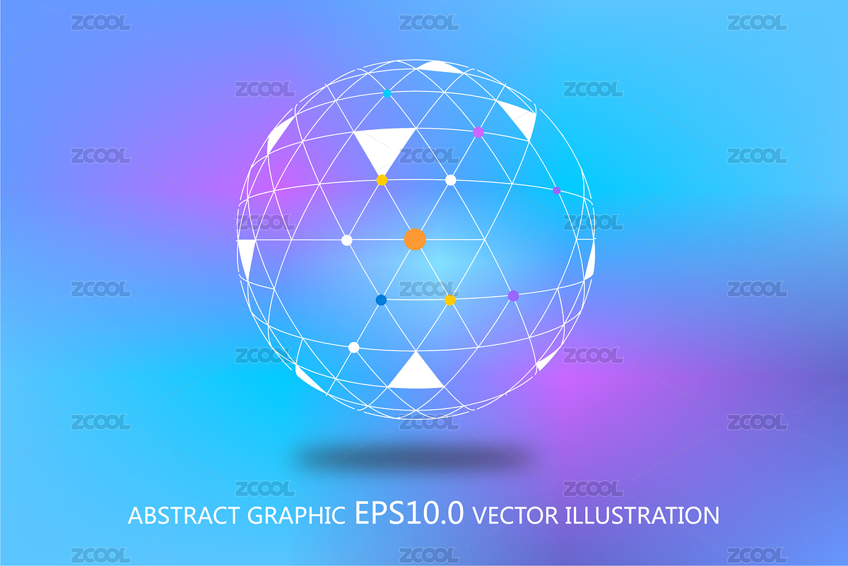 点、线、面连成线网状球体，三维矢量抽象的多边形球体，炫彩背景（主预览-5166045） - 未分类 - 站酷设计师hqrloveq原创素材 - 站酷ZCOOL