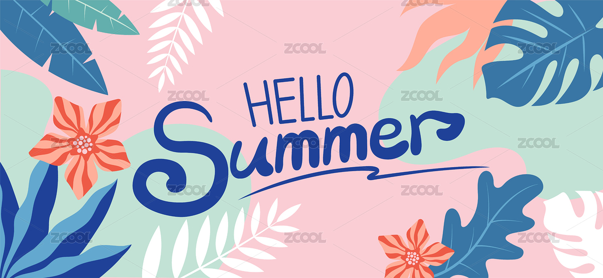 你好夏天夏季海報排版（主預(yù)覽-7217263） - 未分類 - 站酷設(shè)計師zlmjdJIN原創(chuàng)素材 - 站酷ZCOOL