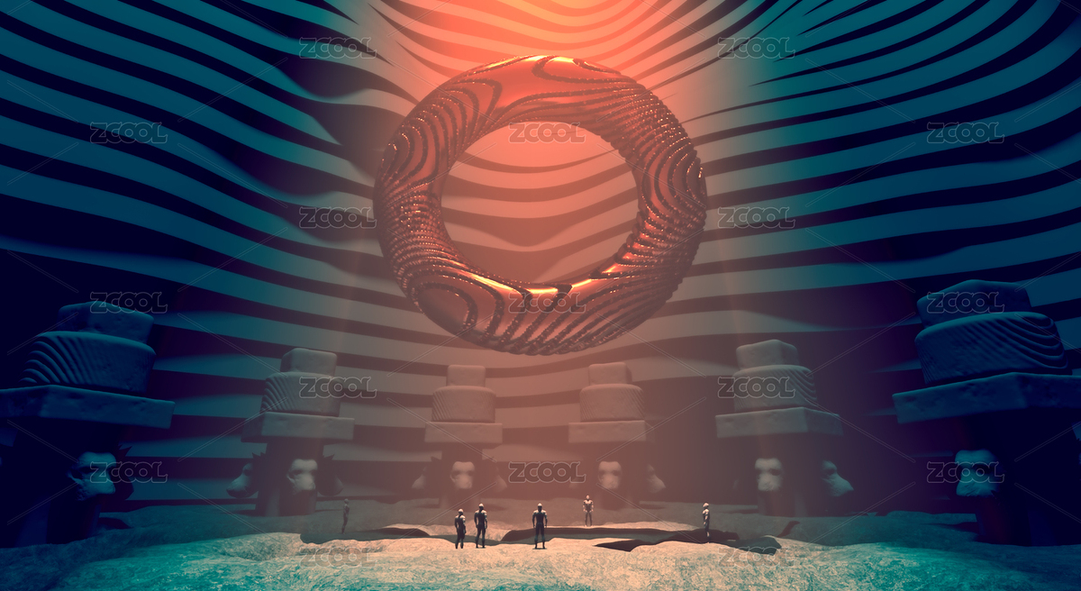 超現(xiàn)實(shí)場景洞穴內(nèi)的祭祀雕像（主預(yù)覽-3396808） - 未分類 - 站酷設(shè)計(jì)師yongheng1996原創(chuàng)素材 - 站酷ZCOOL