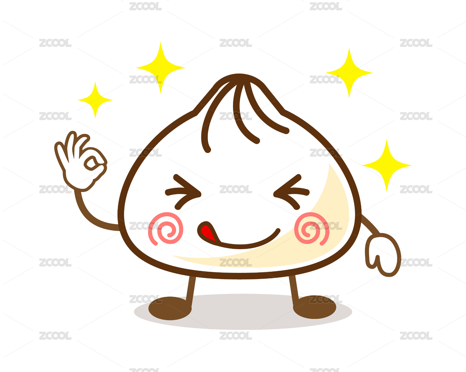 卡通画可爱的包子先生