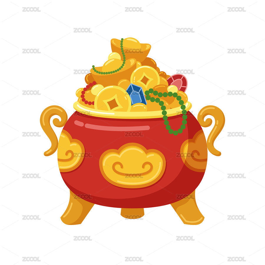 裝滿財(cái)寶的聚寶盆（主預(yù)覽-3755489） - 未分類 - 站酷設(shè)計(jì)師歪蹄原創(chuàng)素材 - 站酷ZCOOL