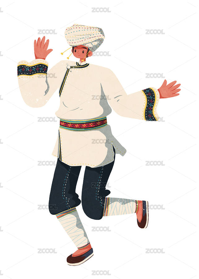 怒族傳統(tǒng)服裝男性（主預覽-6065816） - 未分類 - 站酷設計師歪蹄原創(chuàng)素材 - 站酷ZCOOL