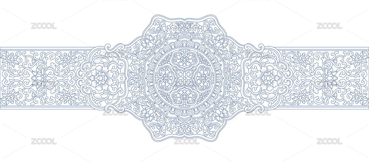 傳統(tǒng)的藍(lán)色線條古典花紋圖案（主預(yù)覽-2707309） - 未分類 - 站酷設(shè)計(jì)師風(fēng)舍原創(chuàng)素材 - 站酷ZCOOL