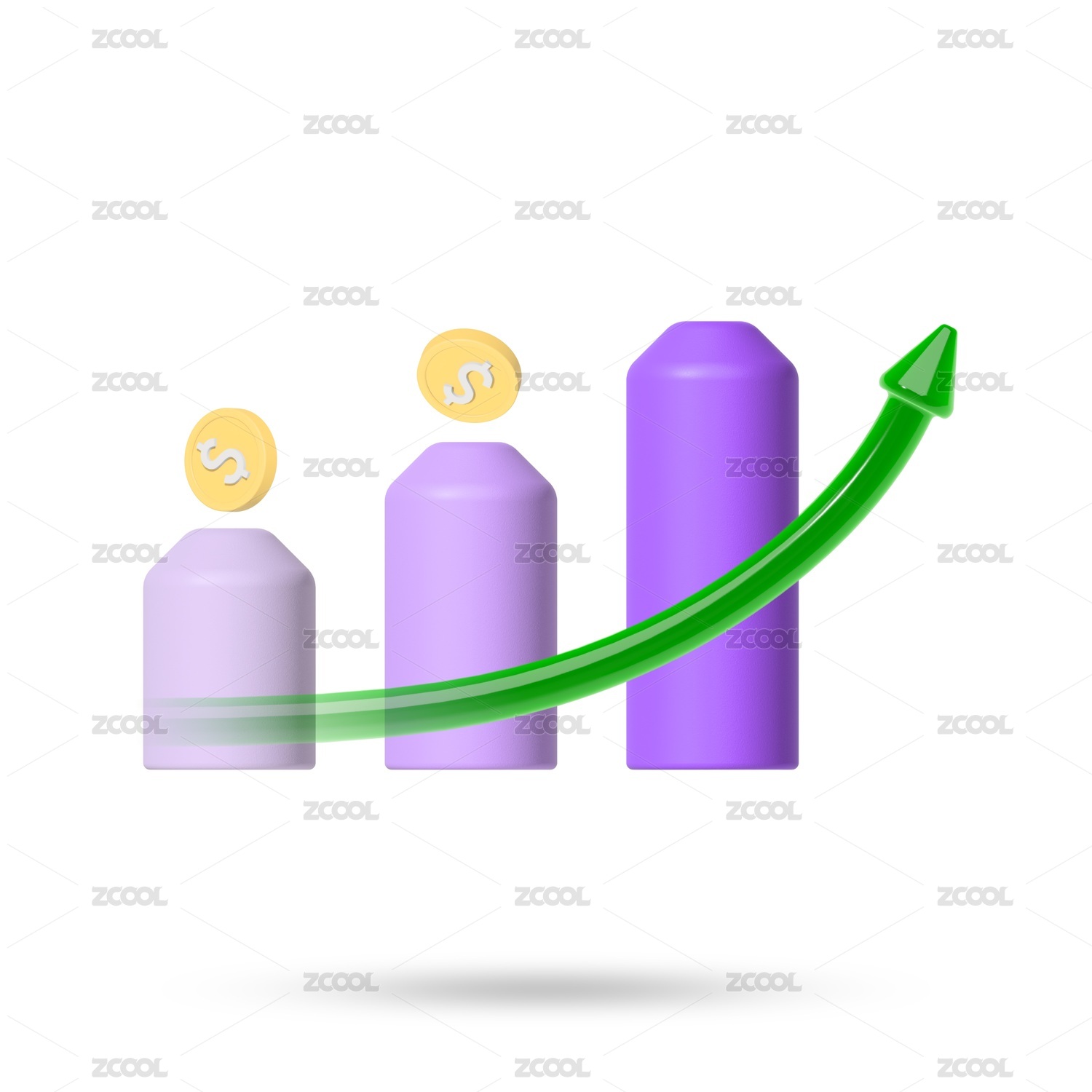 上升概念的柱状信息图表图标