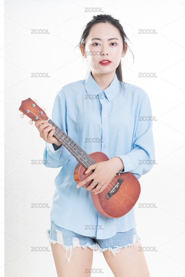 使用尤里克克樂器的藍(lán)色襯衫女孩（主預(yù)覽-6346029） - 未分類 - 站酷設(shè)計師斯梅工原創(chuàng)素材 - 站酷ZCOOL