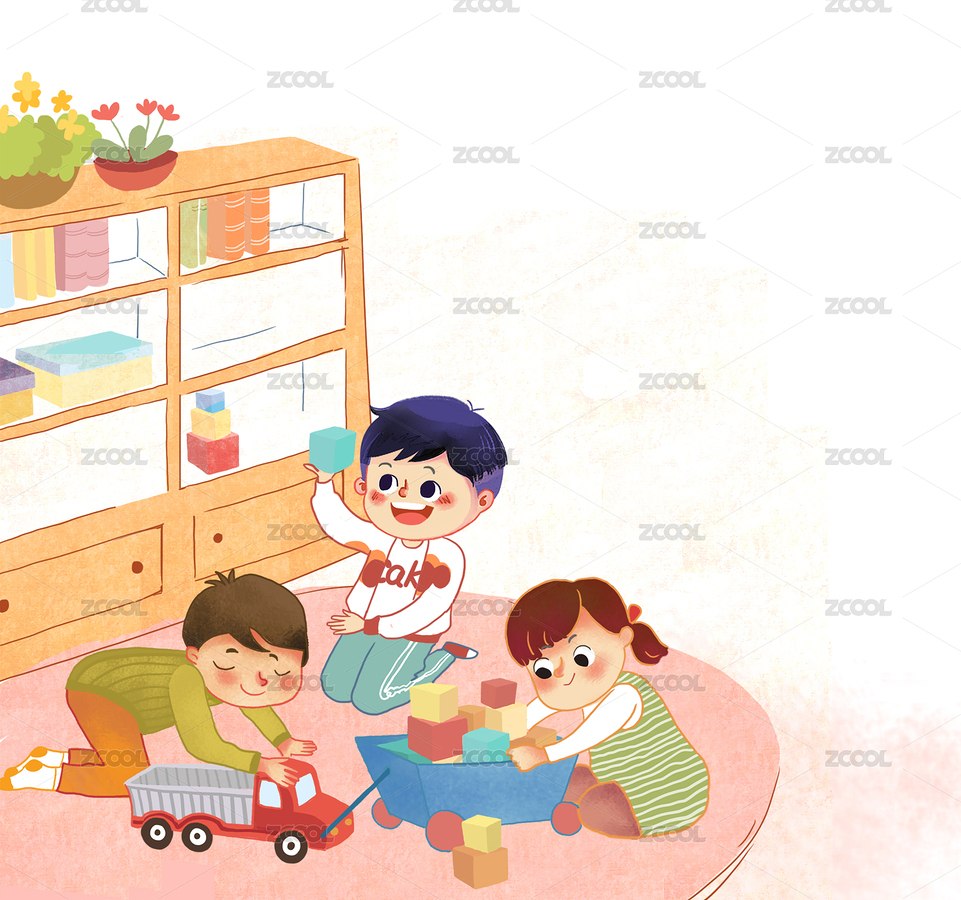 幼儿园里小朋友们玩车车（主预览-8915741） - 未分类 - 站酷设计师牛羊99原创素材 - 站酷ZCOOL