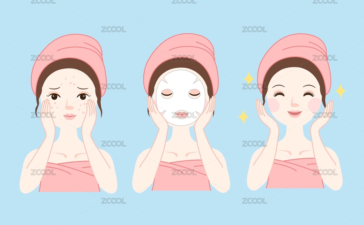 敷面膜护肤美容卡通女孩矢量插画（主预览-8276384） - 未分类 - 站酷设计师Sharrie123原创素材 - 站酷ZCOOL