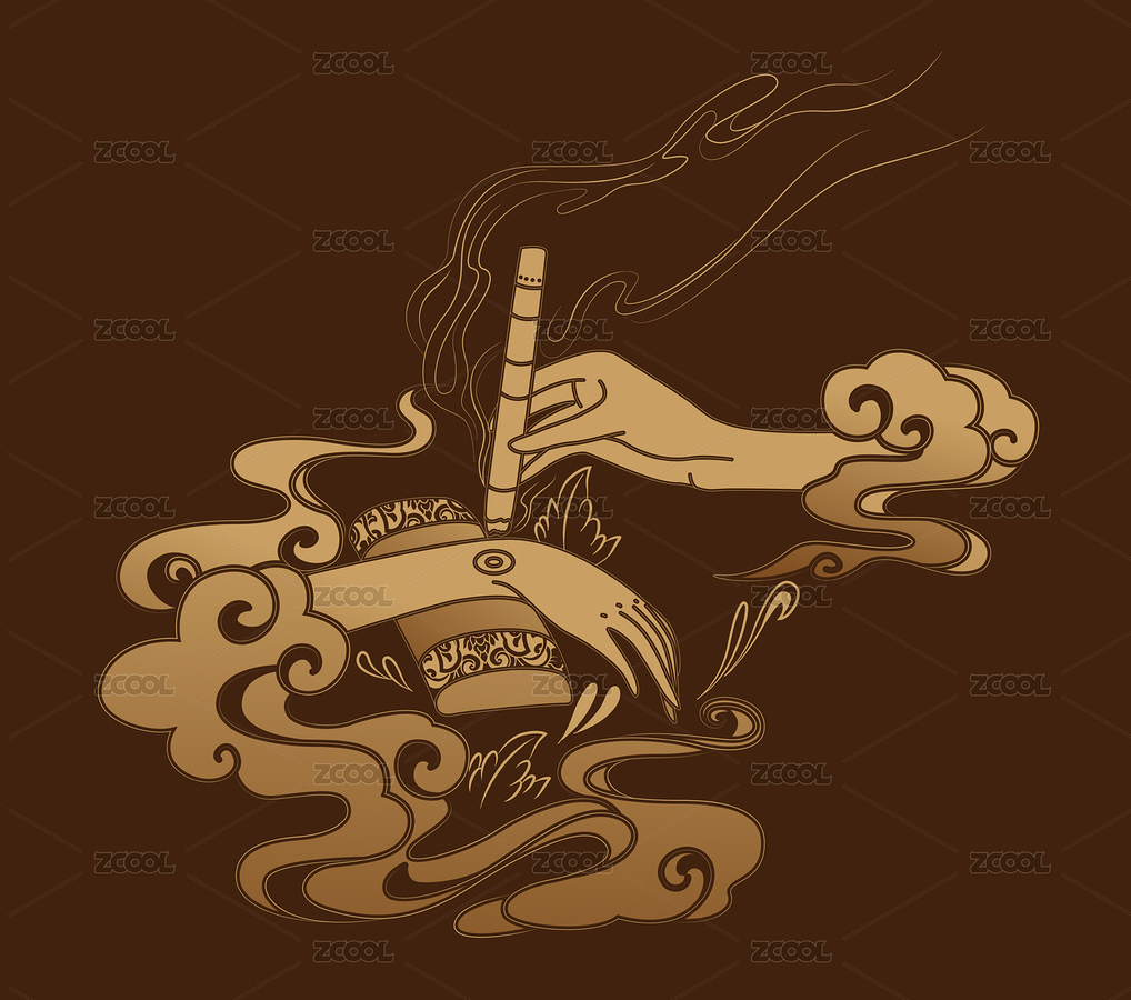 中医艾灸插画图案（主预览-1364955） - 未分类 - 站酷设计师风舍原创素材 - 站酷ZCOOL