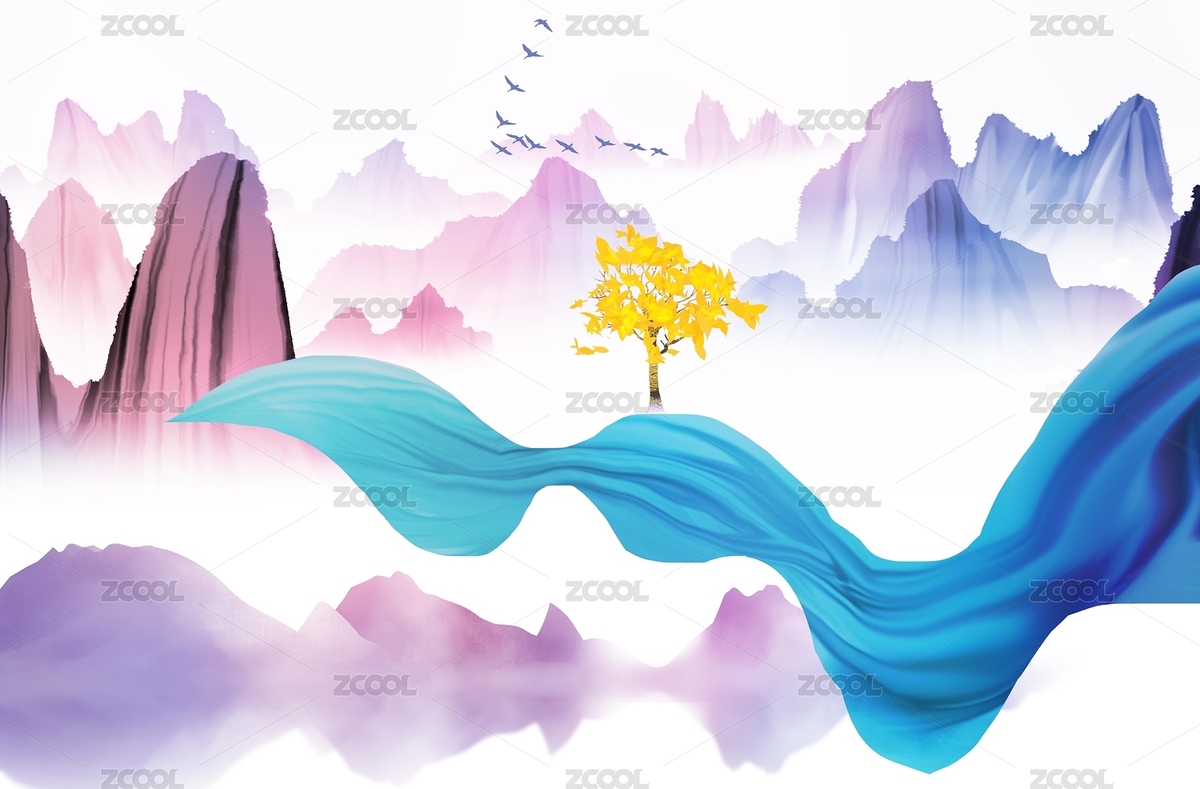 写意中国风意境水墨山水画 轻奢新中式抽象山水画（主预览-526686） - 未分类 - 站酷设计师心灵艺坊原创素材 - 站酷ZCOOL