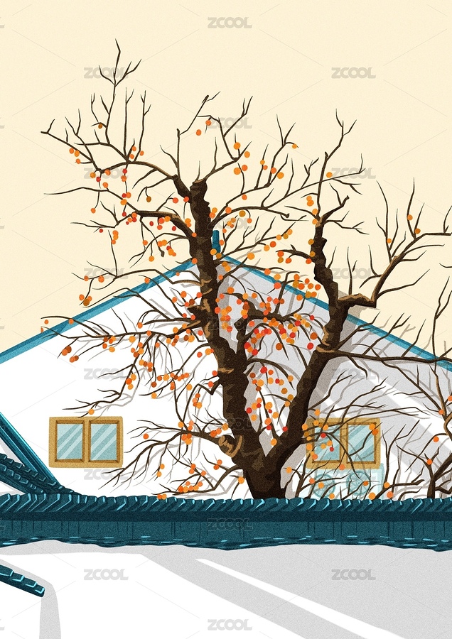 柿子樹插畫（主預(yù)覽-3746736） - 未分類 - 站酷設(shè)計師美美HY原創(chuàng)素材 - 站酷ZCOOL