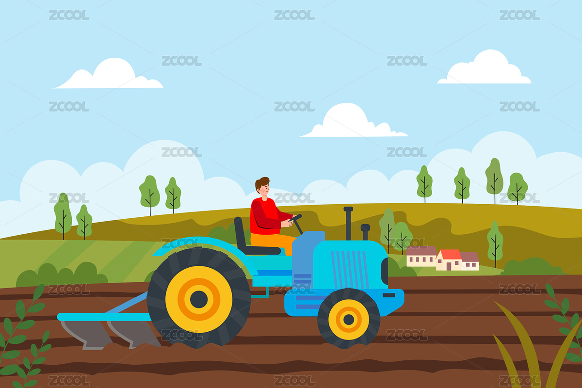 農(nóng)民開(kāi)拖拉機(jī)耕地矢量插畫(huà)（主預(yù)覽-7753386） - 未分類(lèi) - 站酷設(shè)計(jì)師jingzheer原創(chuàng)素材 - 站酷ZCOOL