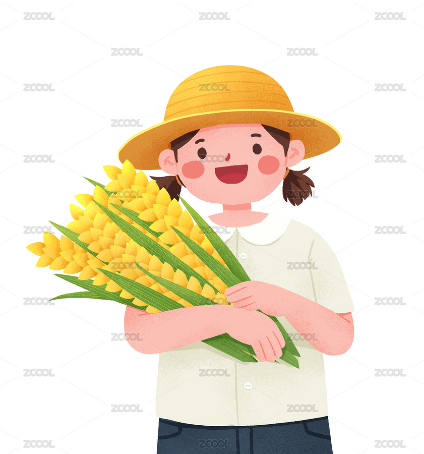五一劳动节农民收麦子插画（主预览-7380806） - 未分类 - 站酷设计师大鲸爱吃鱼原创素材 - 站酷ZCOOL