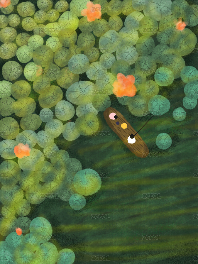 小暑時(shí)節(jié)游船采花（主預(yù)覽-2254369） - 未分類 - 站酷設(shè)計(jì)師未泯_wm原創(chuàng)素材 - 站酷ZCOOL