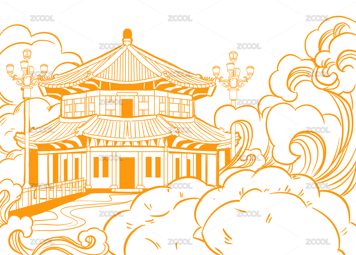 手绘水饺包装插画