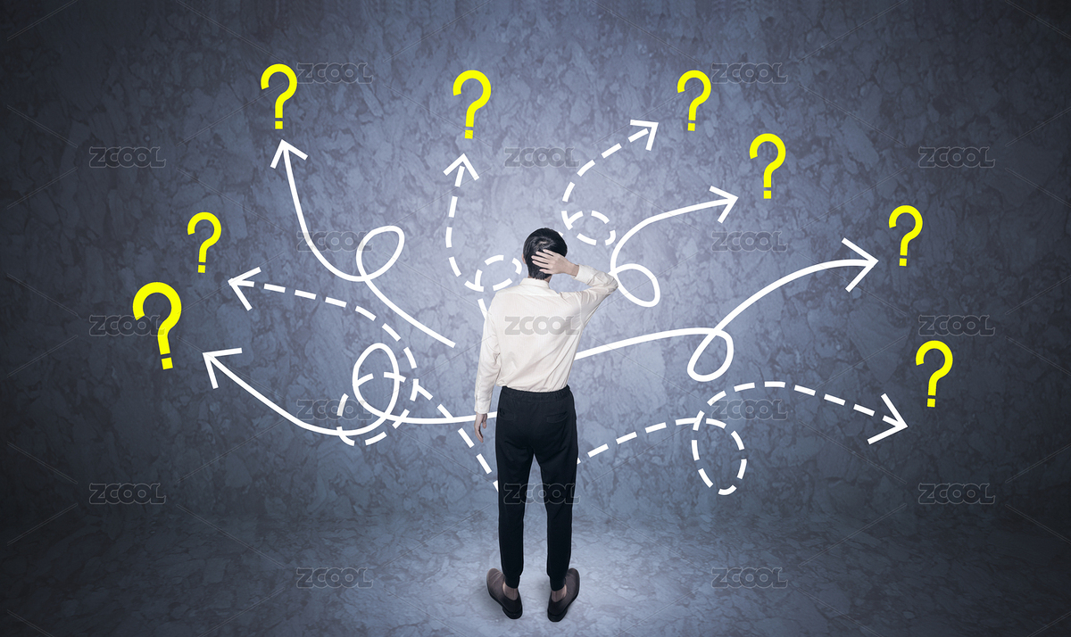 商務(wù)人士職場感覺思緒思路很亂問號不知所措抉擇選擇判斷概念（主預(yù)覽-5219085） - 未分類 - 站酷設(shè)計(jì)師D123D4原創(chuàng)素材 - 站酷ZCOOL