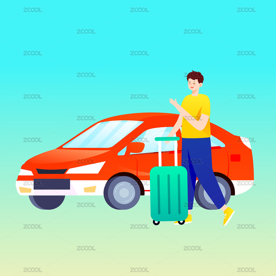 夏天人物毕业旅行夏至节气旅游户外出行插画（主预览-1249527） - 未分类 - 站酷设计师熊伍_原创素材 - 站酷ZCOOL