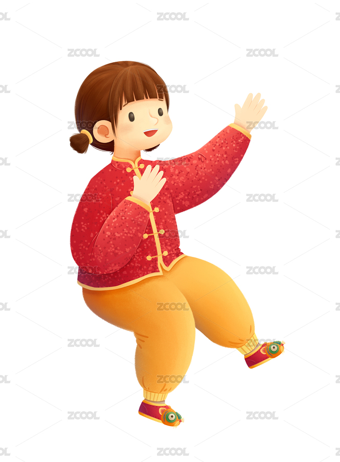 穿中式新年服装的女孩（主预览-12584661） - 未分类 - 站酷设计师歪蹄原创素材 - 站酷ZCOOL