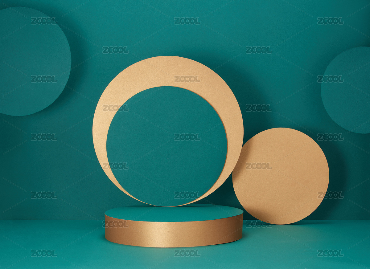 藍(lán)綠色和金色圓盤(pán)在藍(lán)綠色背景上（主預(yù)覽-6948988） - 未分類(lèi) - 站酷設(shè)計(jì)師SueXue原創(chuàng)素材 - 站酷ZCOOL