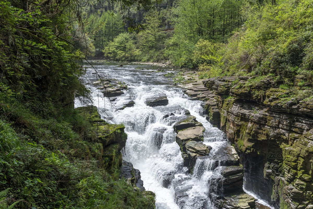 湖北利川腾龙洞洞口瀑布与河流（主预览-730169） - 未分类 - 站酷设计师虫儿飞a原创素材 - 站酷ZCOOL