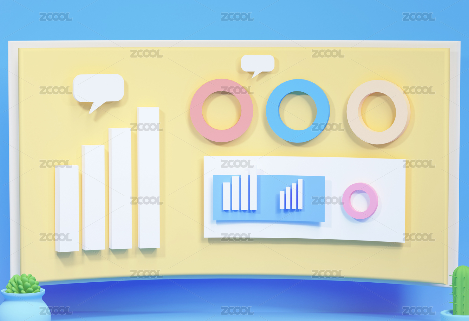 三维办公室职场商务数据市场分析