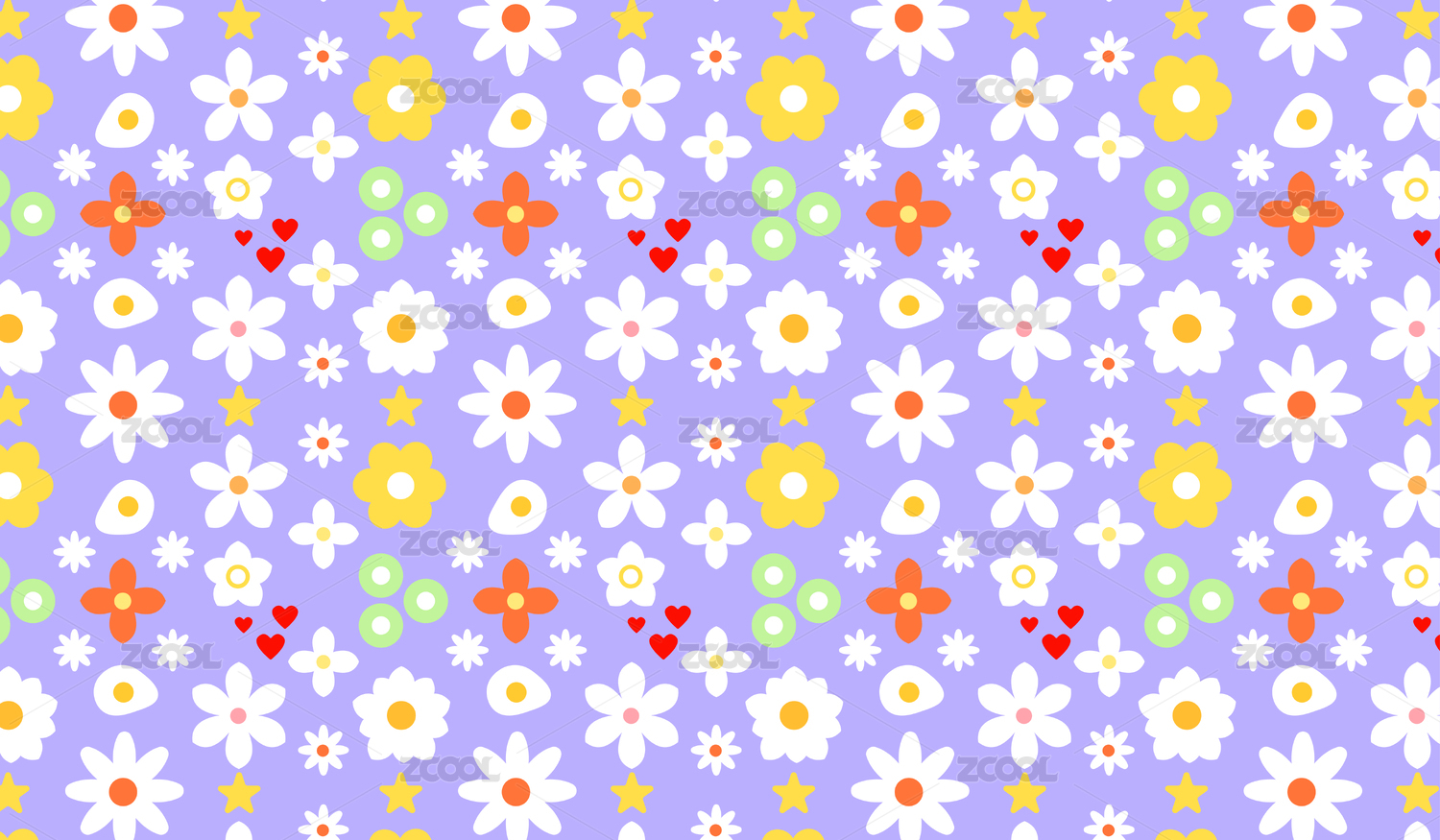 无缝碎花花纹图案矢量插画