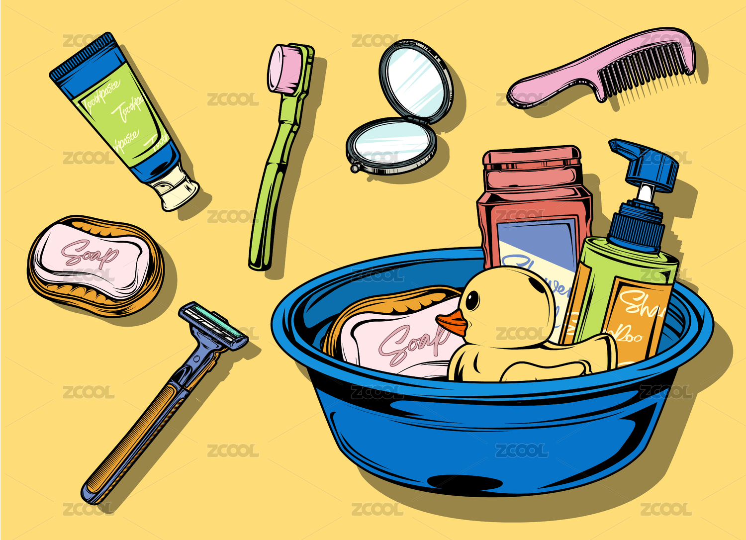 生活用品类矢量插画