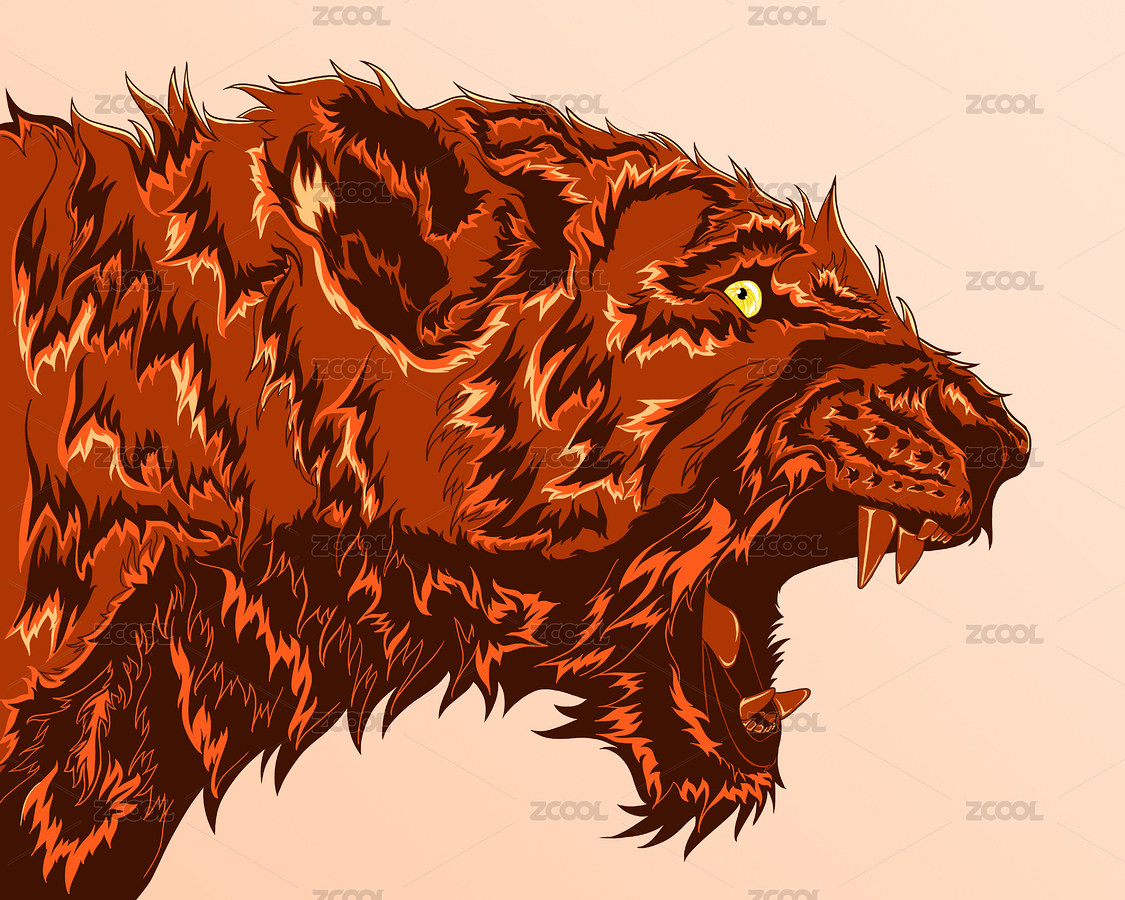 潮流插畫(huà)暗黑風(fēng)格獅子（主預(yù)覽-3625264） - 未分類 - 站酷設(shè)計(jì)師周瑪慧子原創(chuàng)素材 - 站酷ZCOOL