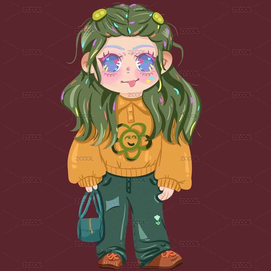 提手提包的女孩（主預(yù)覽-2716486） - 未分類 - 站酷設(shè)計(jì)師DAWENWENer原創(chuàng)素材 - 站酷ZCOOL