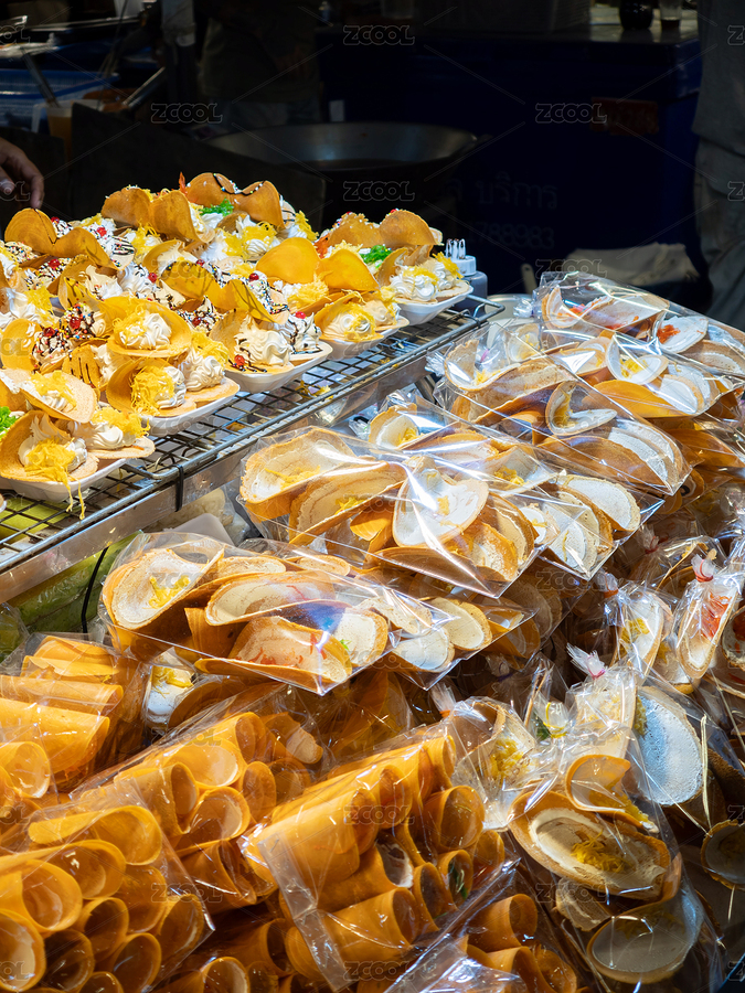 夜市上琳瑯滿目的傳統(tǒng)泰式香脆薄餅（主預覽-10222496） - 未分類 - 站酷設計師STC炳權原創(chuàng)素材 - 站酷ZCOOL