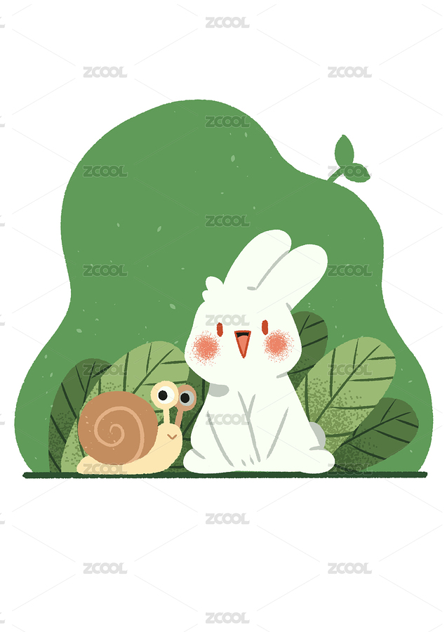 可爱的小蜗牛和小兔兔的插图（主预览-1869529） - 未分类 - 站酷设计师seecootee原创素材 - 站酷ZCOOL